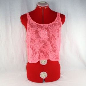 PINK Victoria's Secret coral lacy crop top